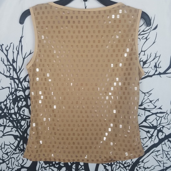 4/$25 Sleeveless Gold Shiny Tank Top - Picture 6 of 6